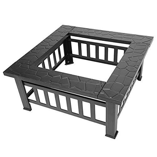32-Inch Square Wood Burning Portable Metal Fire Pit N14122
