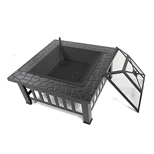 32-Inch Square Wood Burning Portable Metal Fire Pit N14122
