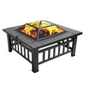 32-Inch Square Wood Burning Portable Metal Fire Pit N14122