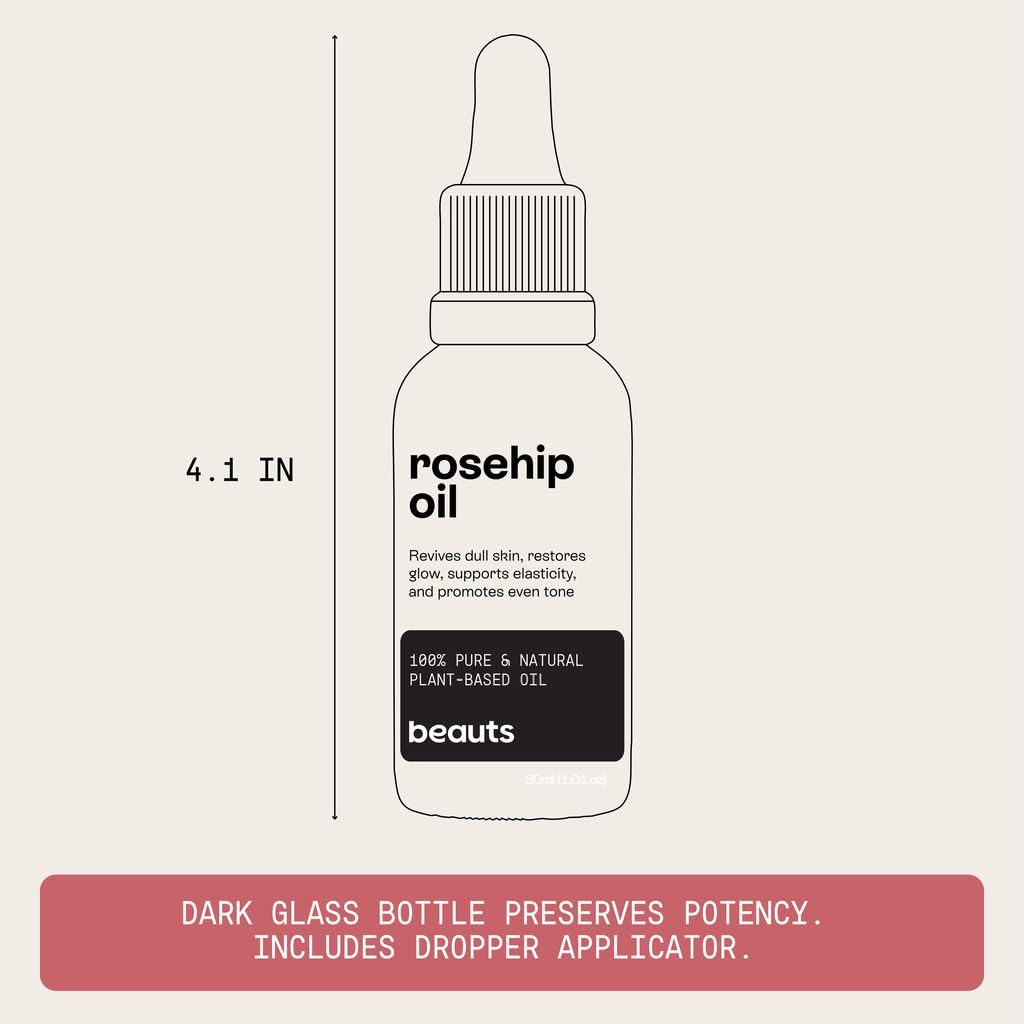 Cold-Pressed Unrefined Rosehip Seed Oil 1 oz Z4325