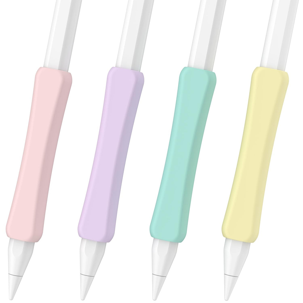 Silicone Grip Compatible with Apple Pencil 2nd Generation, USB-C & Pro (Purple/Pink/Yellow/Green) D498
