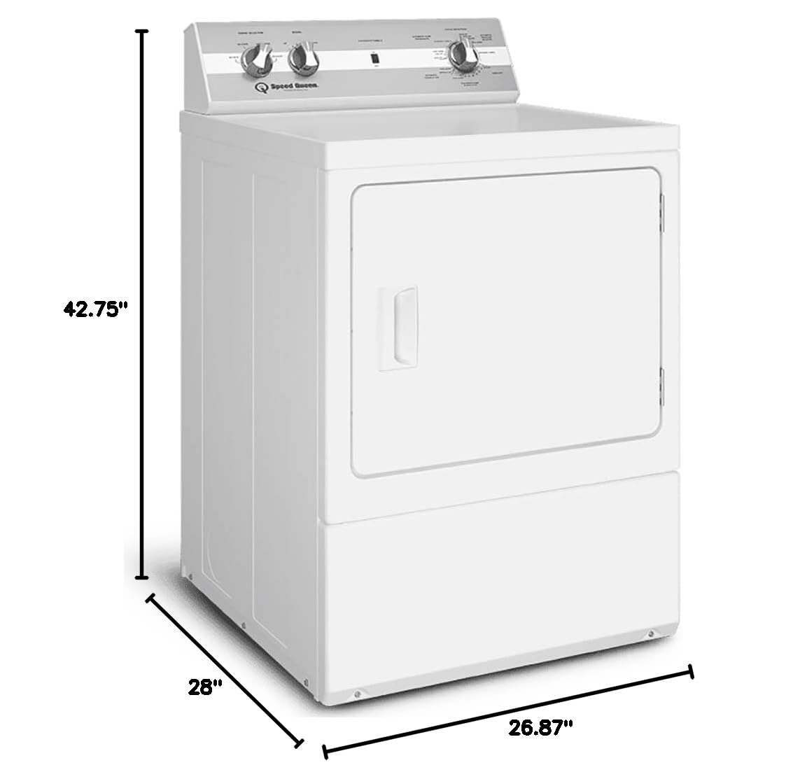 27" Electric Dryer with 7 cu. ft. Capacity, Reversible Door, in White G36486