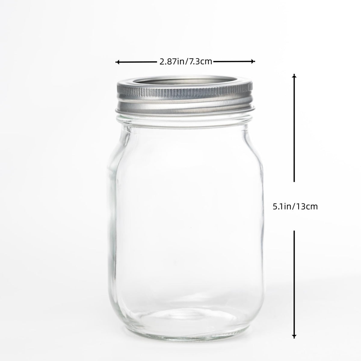 12 Pcs 16oz Regular Mouth Glass Mason Jars with Lids and Rings C6899