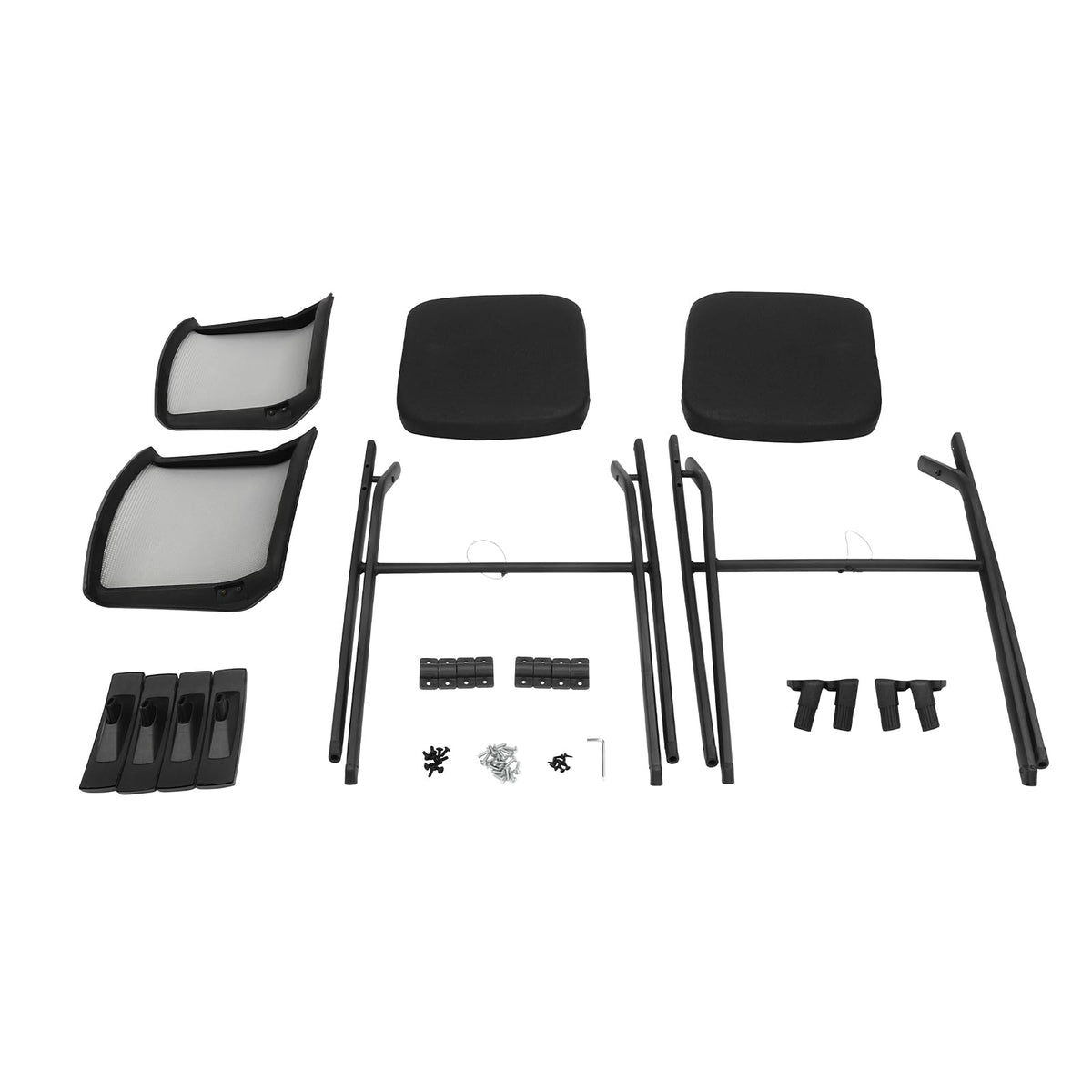 Grey Stackable Folding Mesh Office Chair with Arms B926614