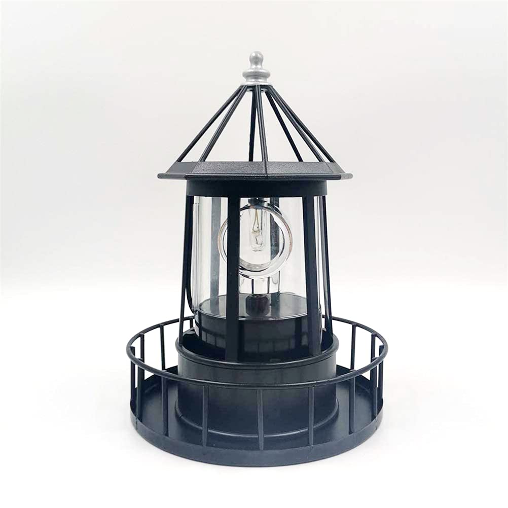 Black Wrought Iron Solar Lighthouse Y717