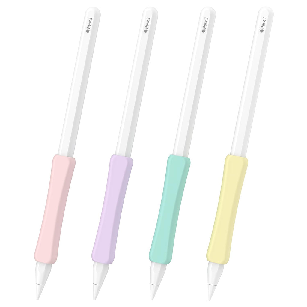 Silicone Grip Compatible with Apple Pencil 2nd Generation, USB-C & Pro (Purple/Pink/Yellow/Green) D498