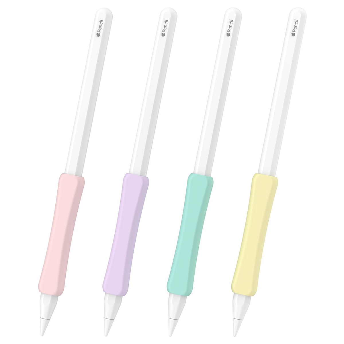 Silicone Grip Compatible with Apple Pencil 2nd Generation, USB-C & Pro (Purple/Pink/Yellow/Green) D498