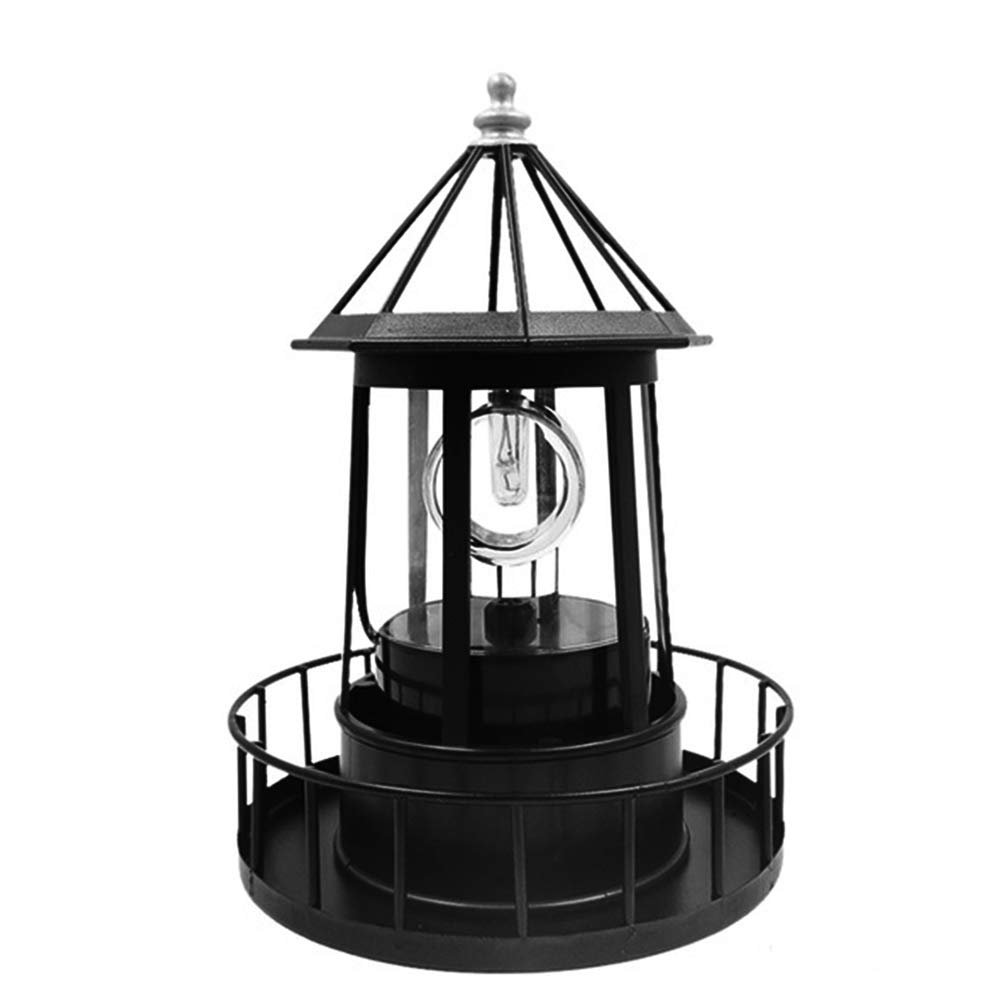 Black Wrought Iron Solar Lighthouse Y717