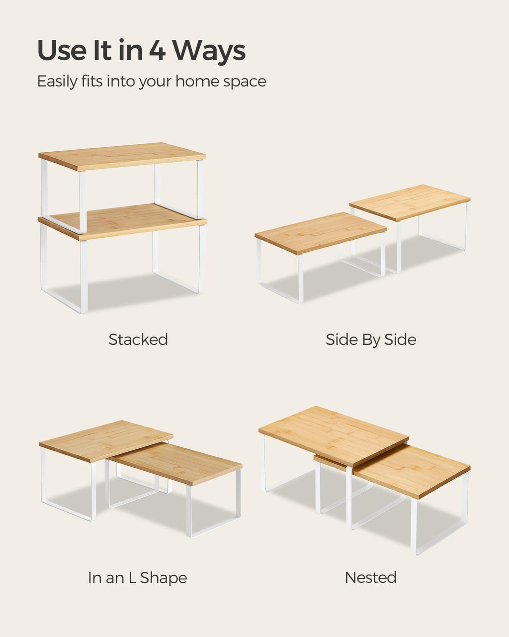 Set of 4 Kitchen Storage Shelf G60714