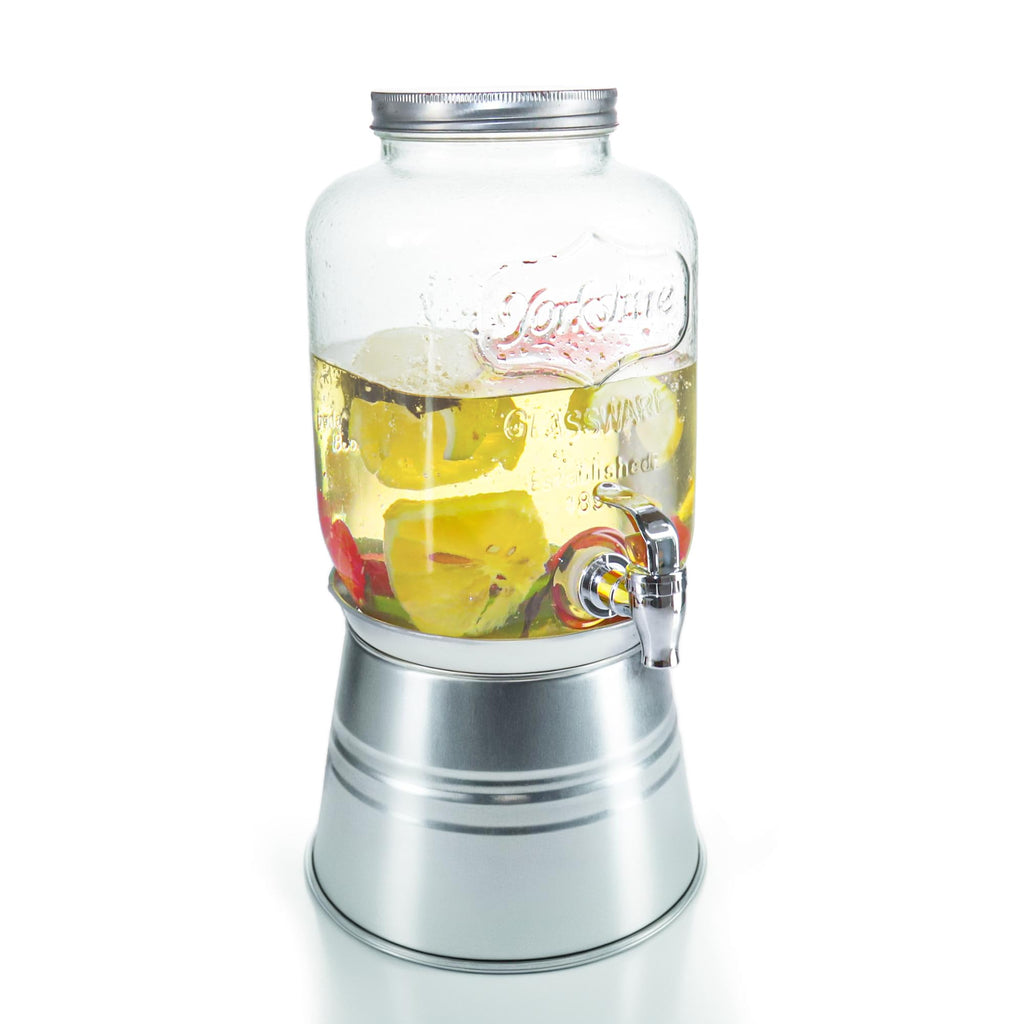 Glass Beverage Dispenser with Stand 1 Gallon Q609
