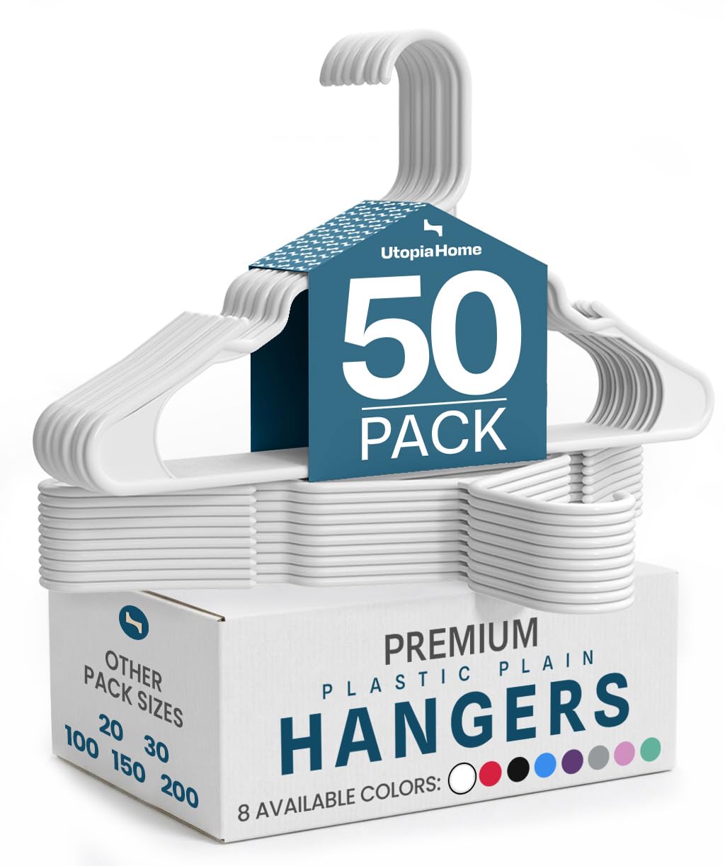 Plastic Hangers 50 Pack White X543498