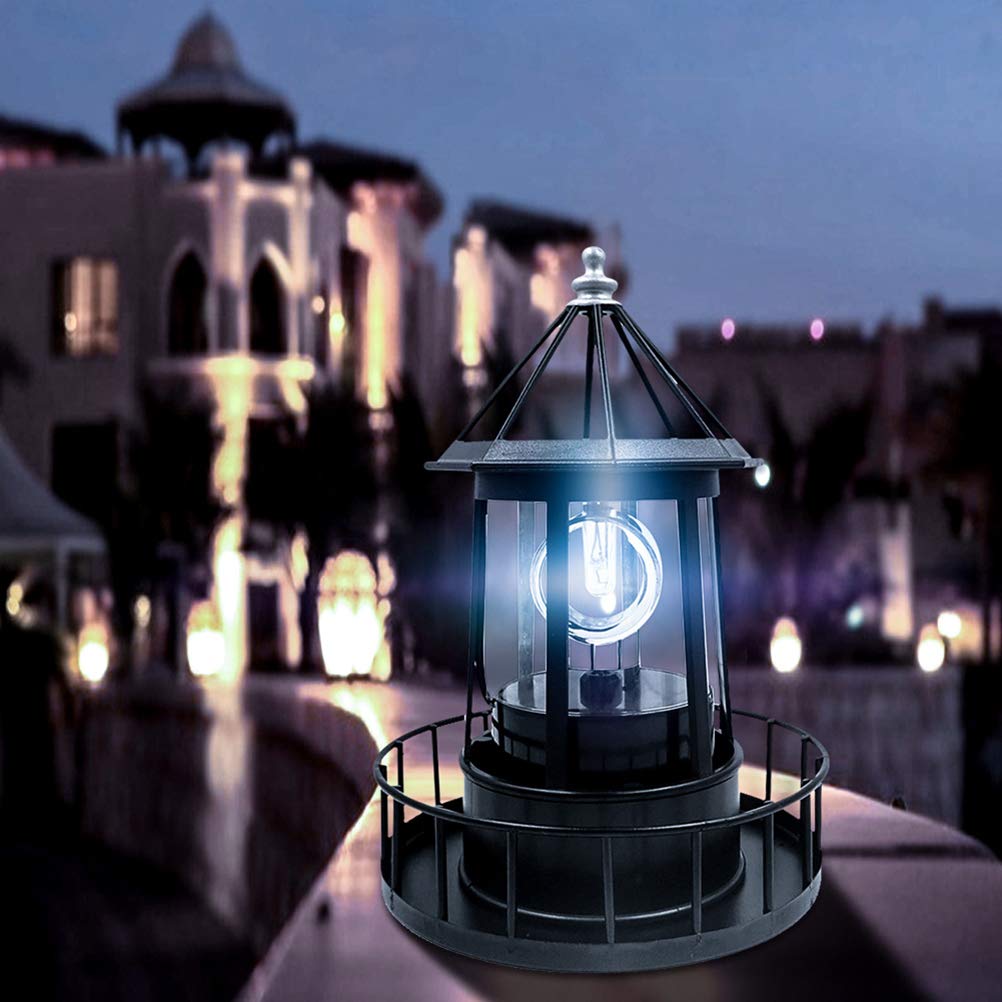 Black Wrought Iron Solar Lighthouse Y717