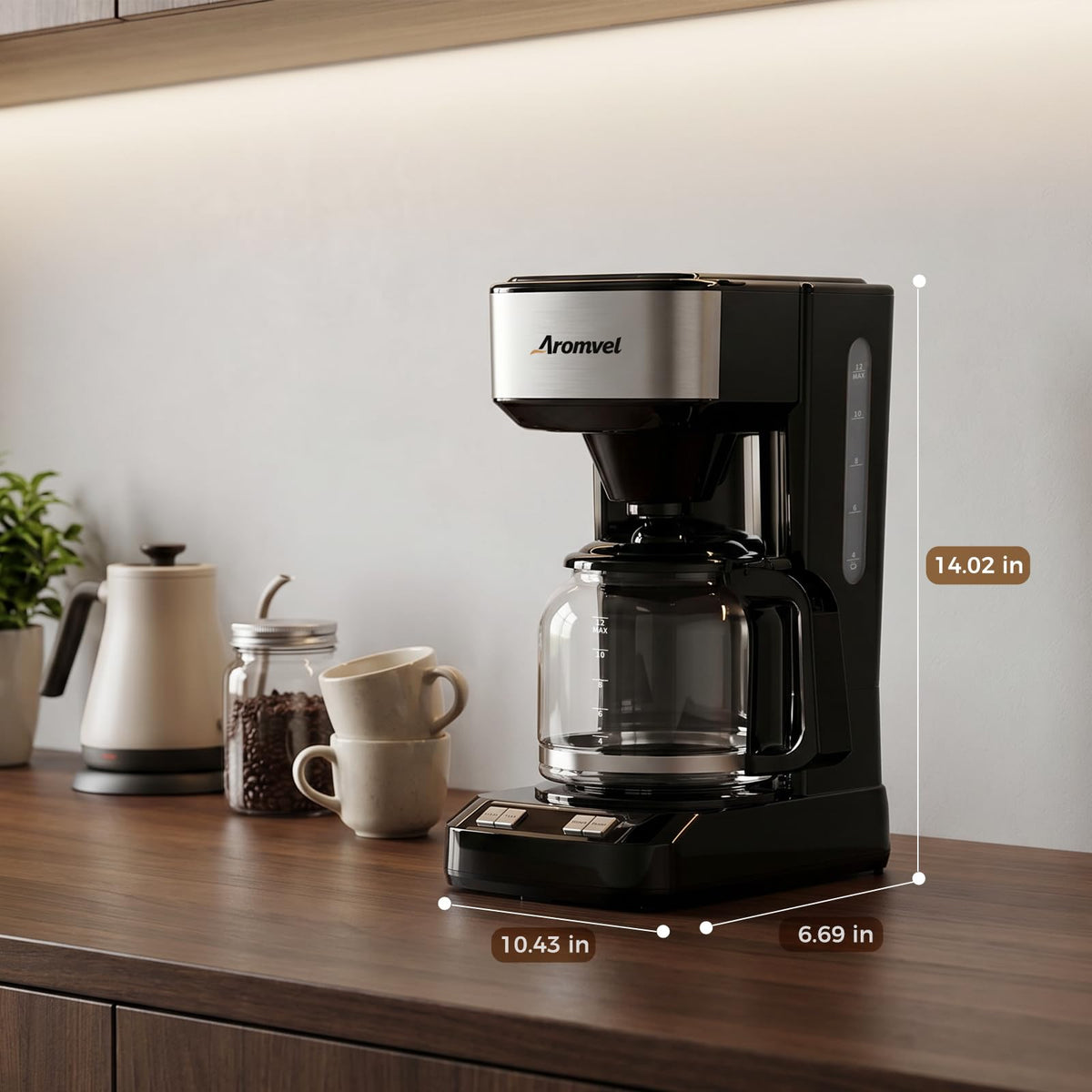 12-Cup Programmable Drip Coffee Maker with Glass Carafe J304069
