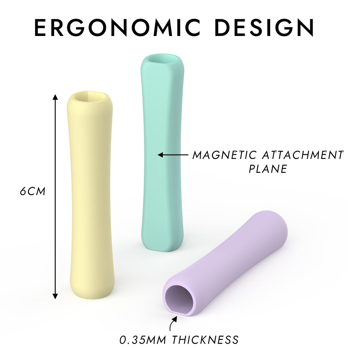 Silicone Grip Compatible with Apple Pencil 2nd Generation, USB-C & Pro (Purple/Pink/Yellow/Green) D498