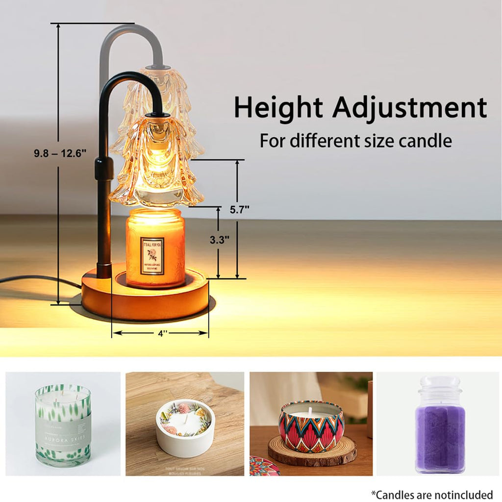 Candle Warmer Lamp with Timer Dimmer Adjustable Height Black F63259
