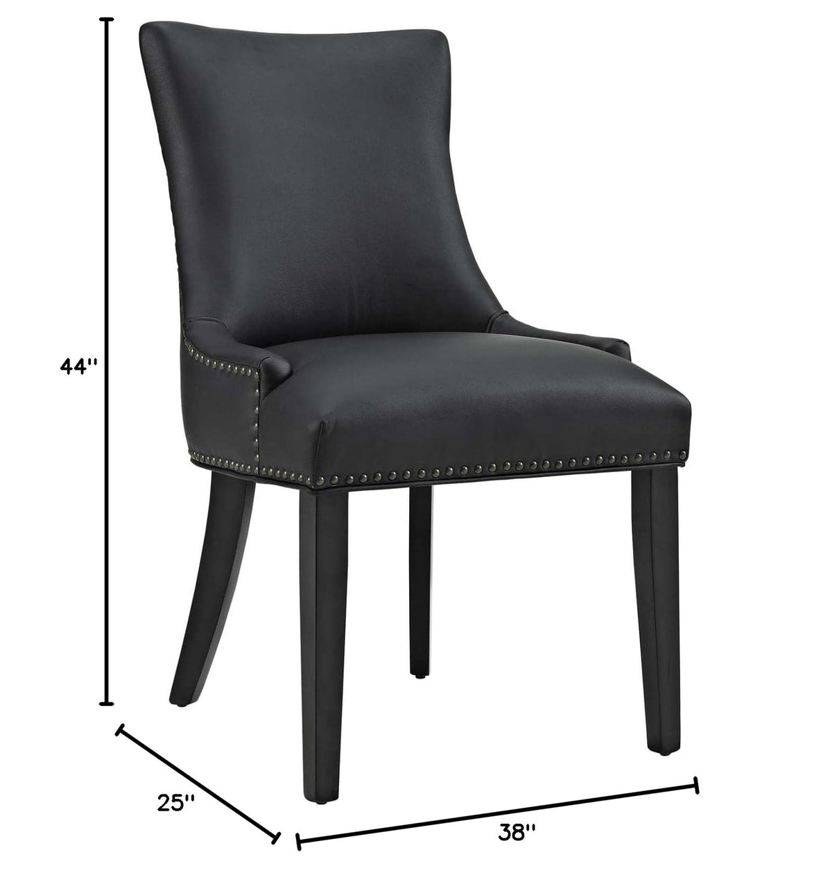 Black Faux Leather Upholstered Dining Chairs J558636