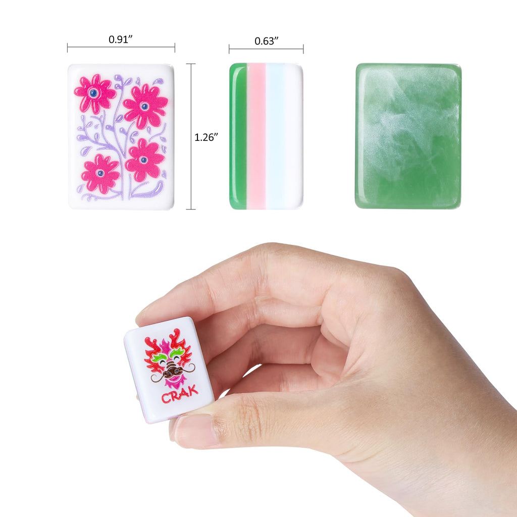 160 Acrylic Engraved Mahjong Tile Set N23810