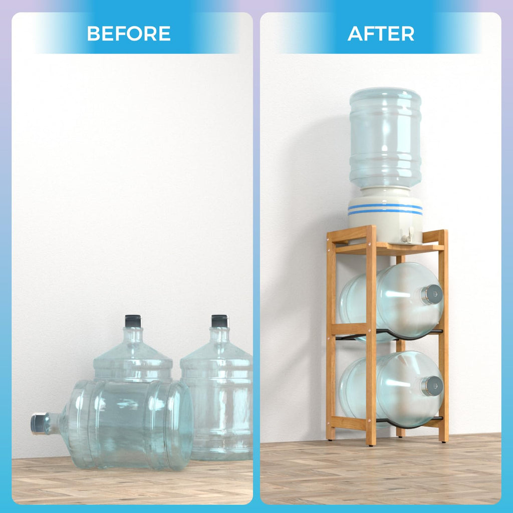 5 Gallon Water Jug Holder with Top Shelves R24548