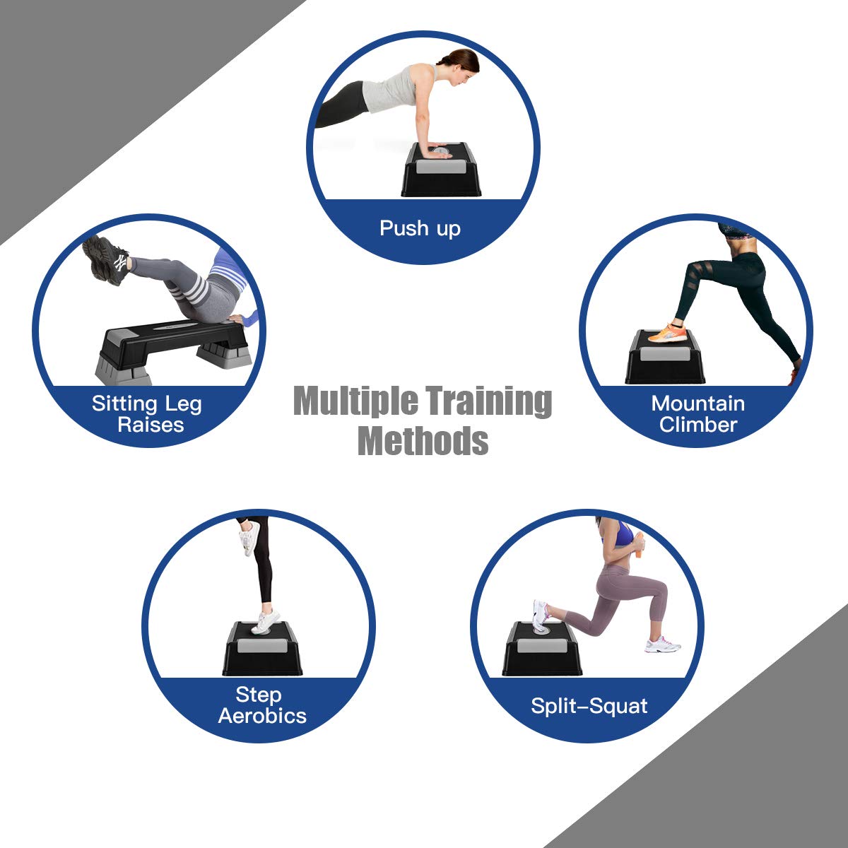 30'' Height Adjustable Aerobic Stepper with Risers S35806