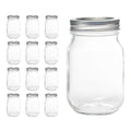 12 Pcs 16oz Regular Mouth Glass Mason Jars with Lids and Rings C6899