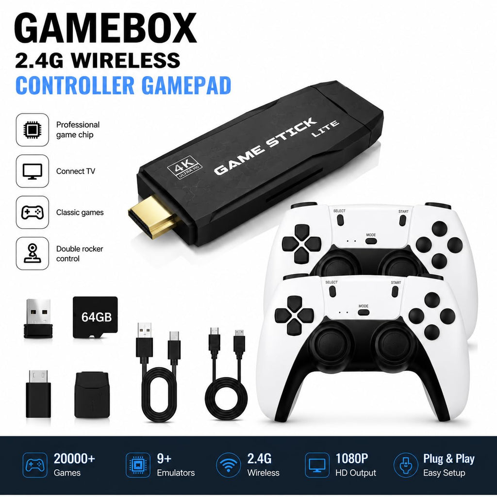 Black Retro Gaming Console with 64GB Memory Z896081