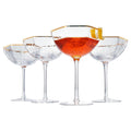Champagne Coupe Glasses Set of 4 Gold Rim B50663