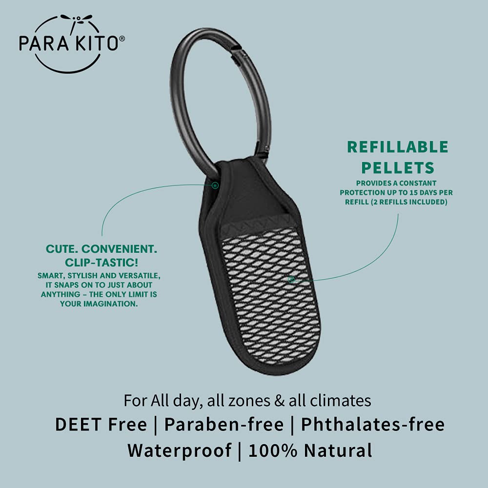 Mosquito Insect & Bug Repellent Clip with Natural Essential Oils Black U6951