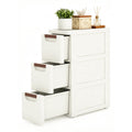 White 3 Drawers Narrow Plastic Bathroom Storage Cabinet D672298
