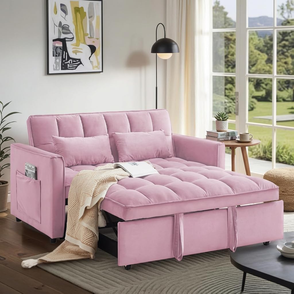 Velvet Convertible Sofa Bed U960
