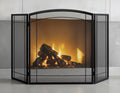 3 Panel 48" W x 29" H Foldable Wrought Metal Decorative Mesh Fireplace Screen T8040