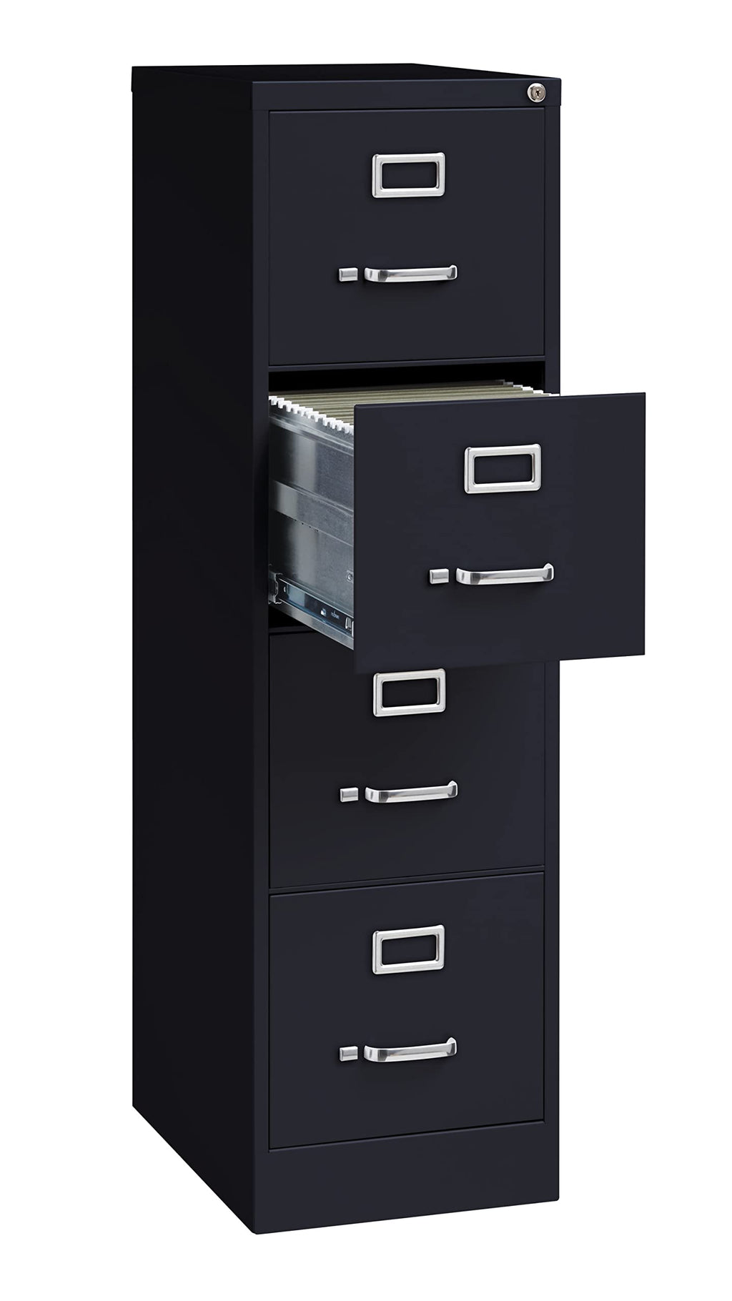 4 Drawer Letter Width Vertical File Cabinet Black C3764