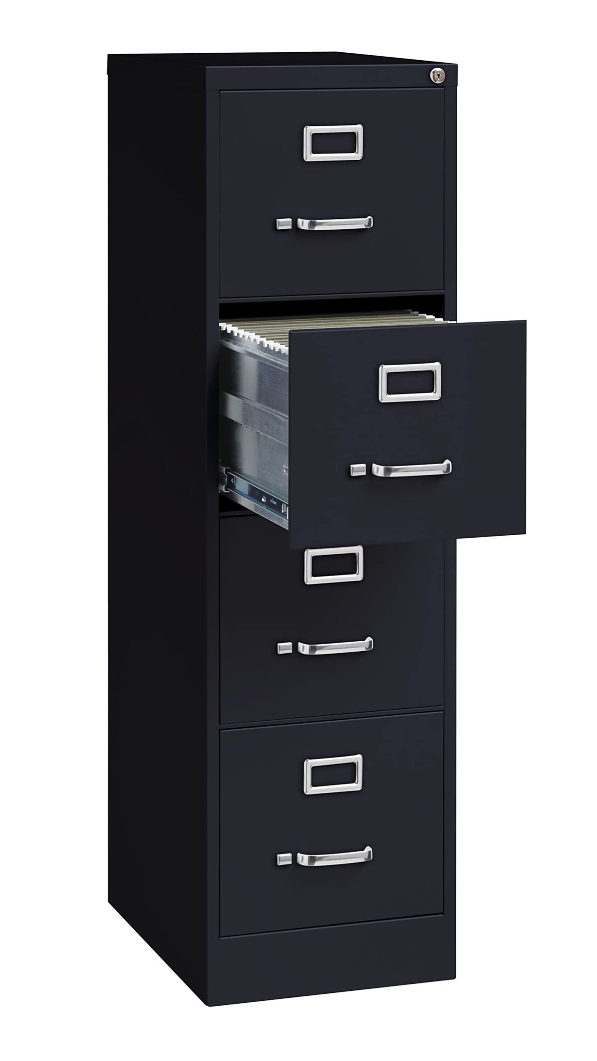 4 Drawer Letter Width Vertical File Cabinet Black C3764