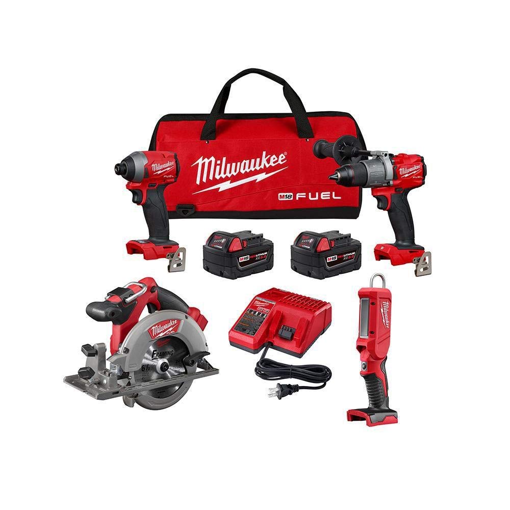 18-Volt Lithium-Ion Brushless Cordless 4-Tool Combo Kit with 5.0 Ah Batteries E4429