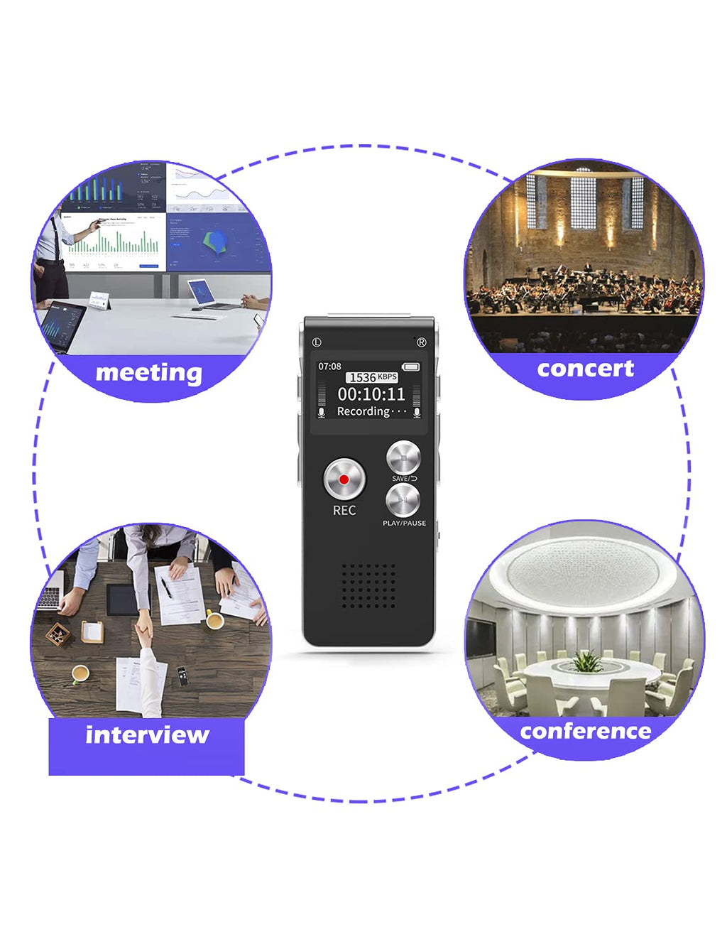 16GB Voice Recorder with Playback V905