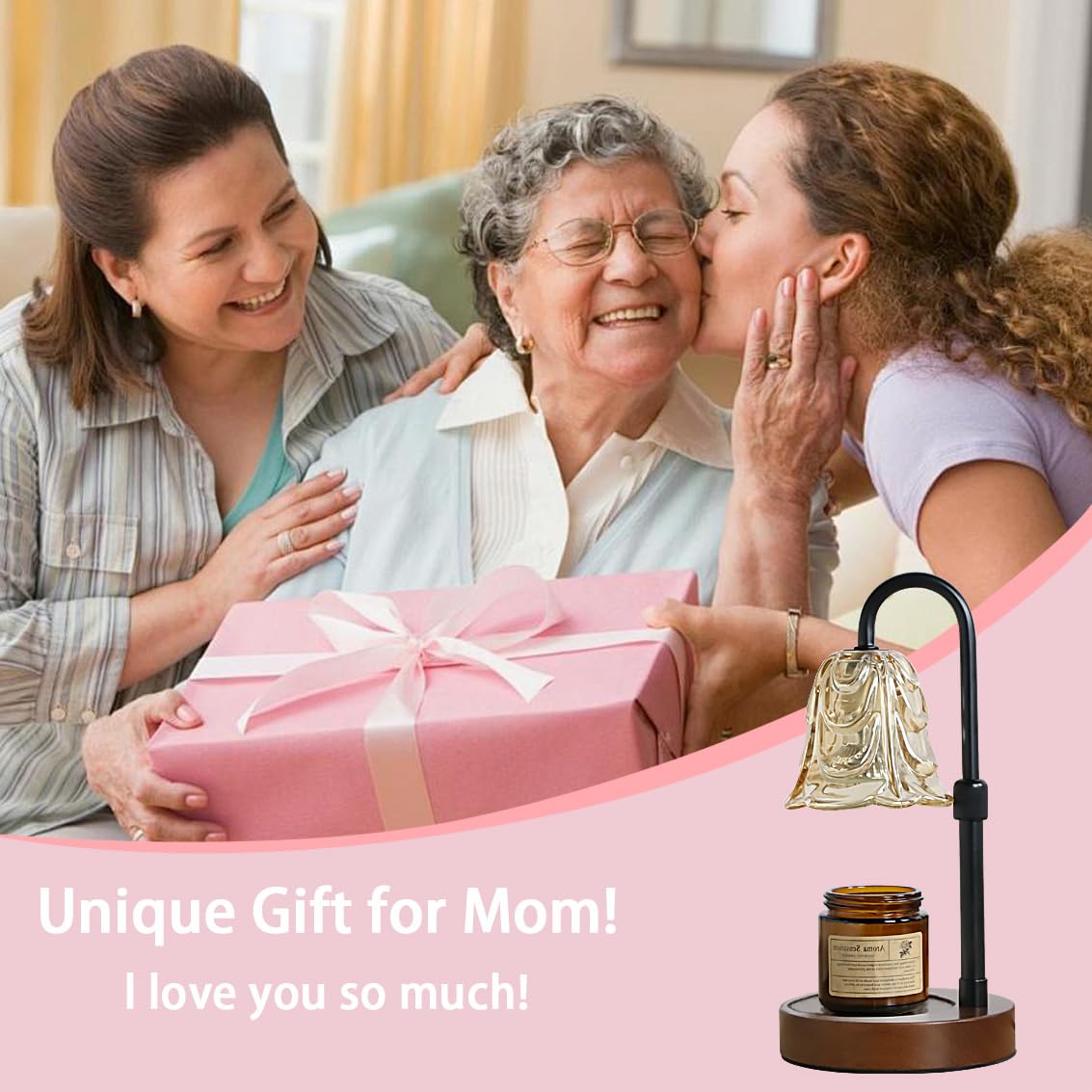 Candle Warmer Lamp with Timer Dimmer Adjustable Height Black F63259
