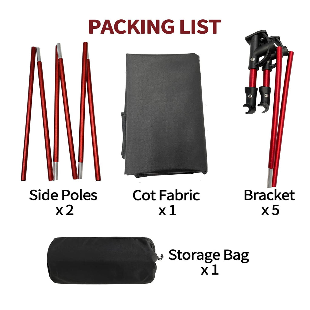 Portable Camping Cot Sleeping Cot Ultralight Backpacking Cot Bed Black T109