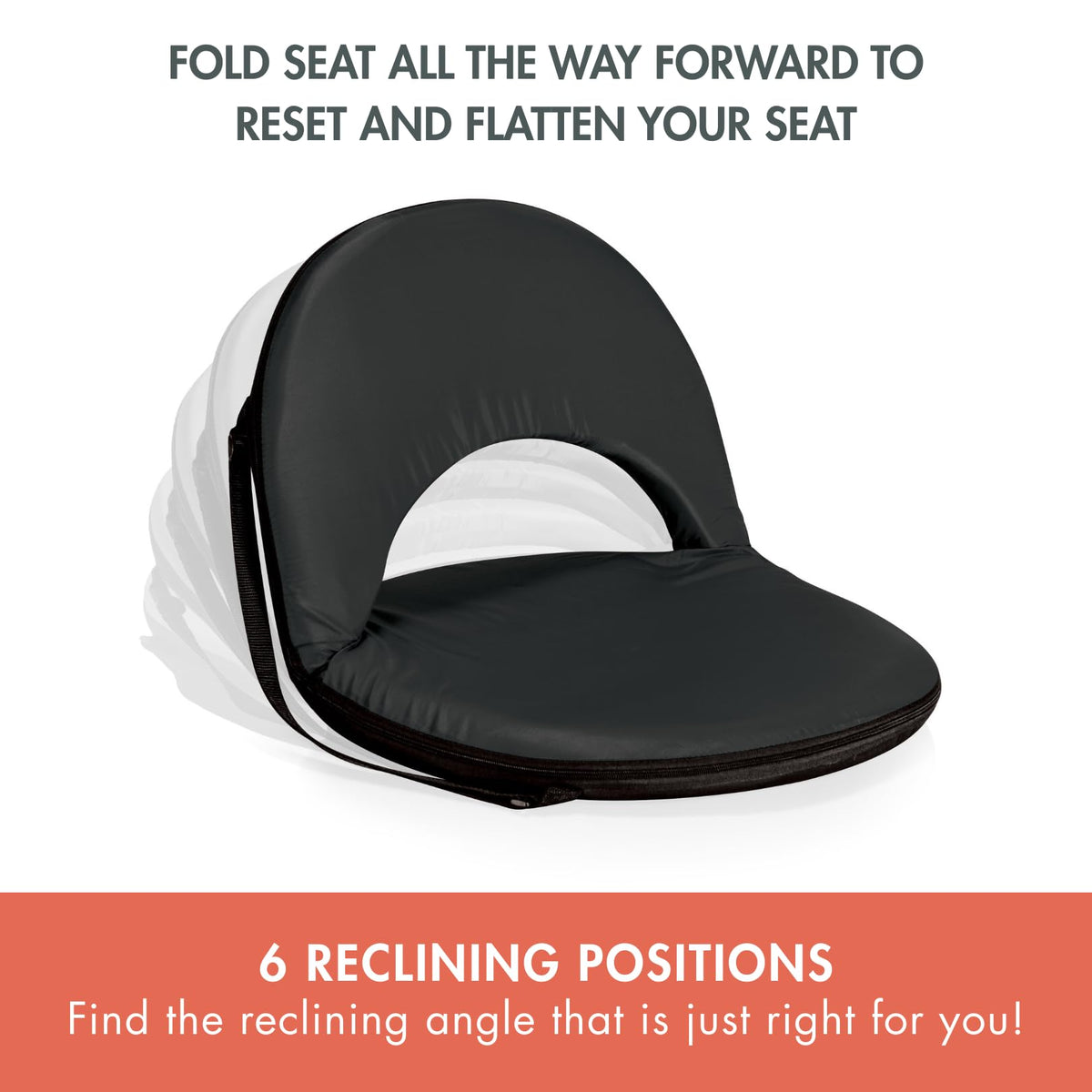 Portable Reclining Stadium Seat with Back Support F98366