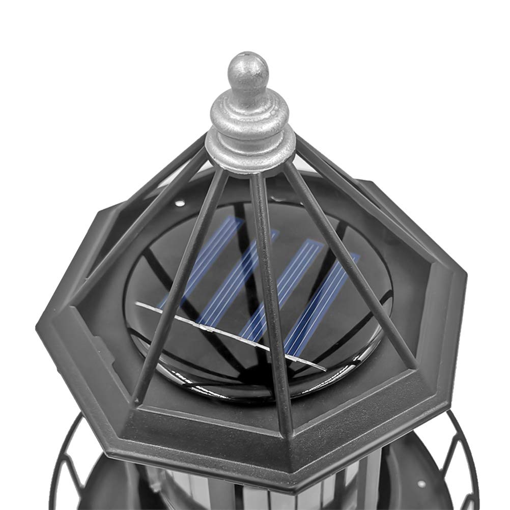 Black Wrought Iron Solar Lighthouse Y717