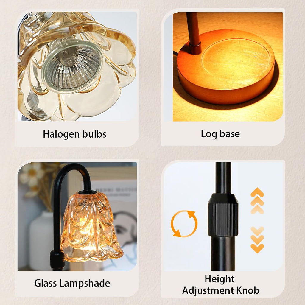 Candle Warmer Lamp with Timer Dimmer Adjustable Height Black F63259