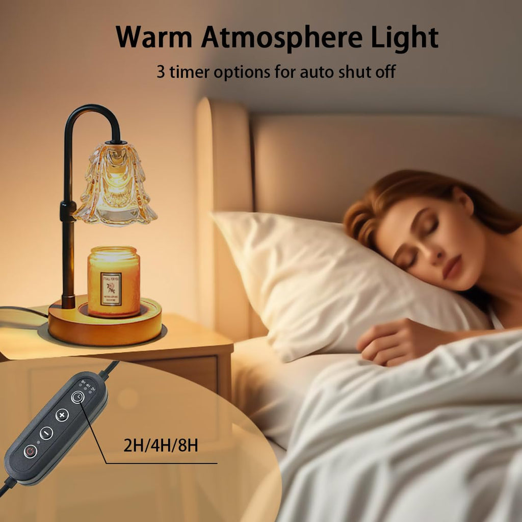 Candle Warmer Lamp with Timer Dimmer Adjustable Height Black F63259