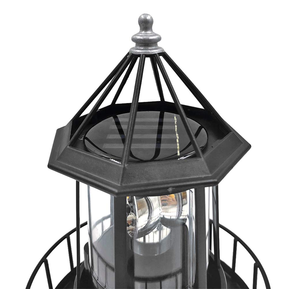 Black Wrought Iron Solar Lighthouse Y717
