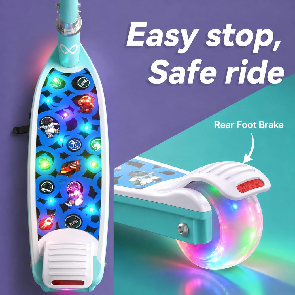 Electric Scooter for Kids, 5 MPH, LED Light-Up Wheels, Ages 3-8 T392