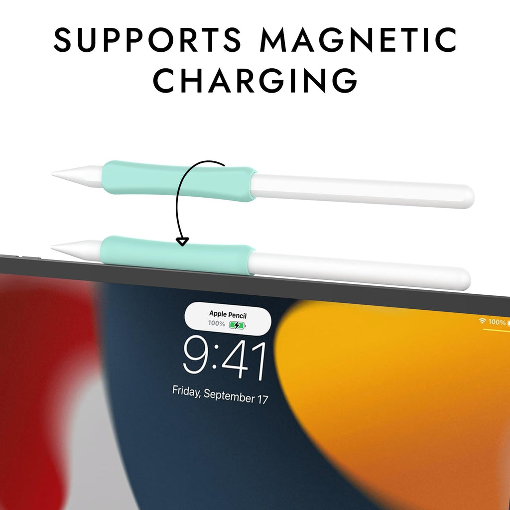 Silicone Grip Compatible with Apple Pencil 2nd Generation, USB-C & Pro (Purple/Pink/Yellow/Green) D498