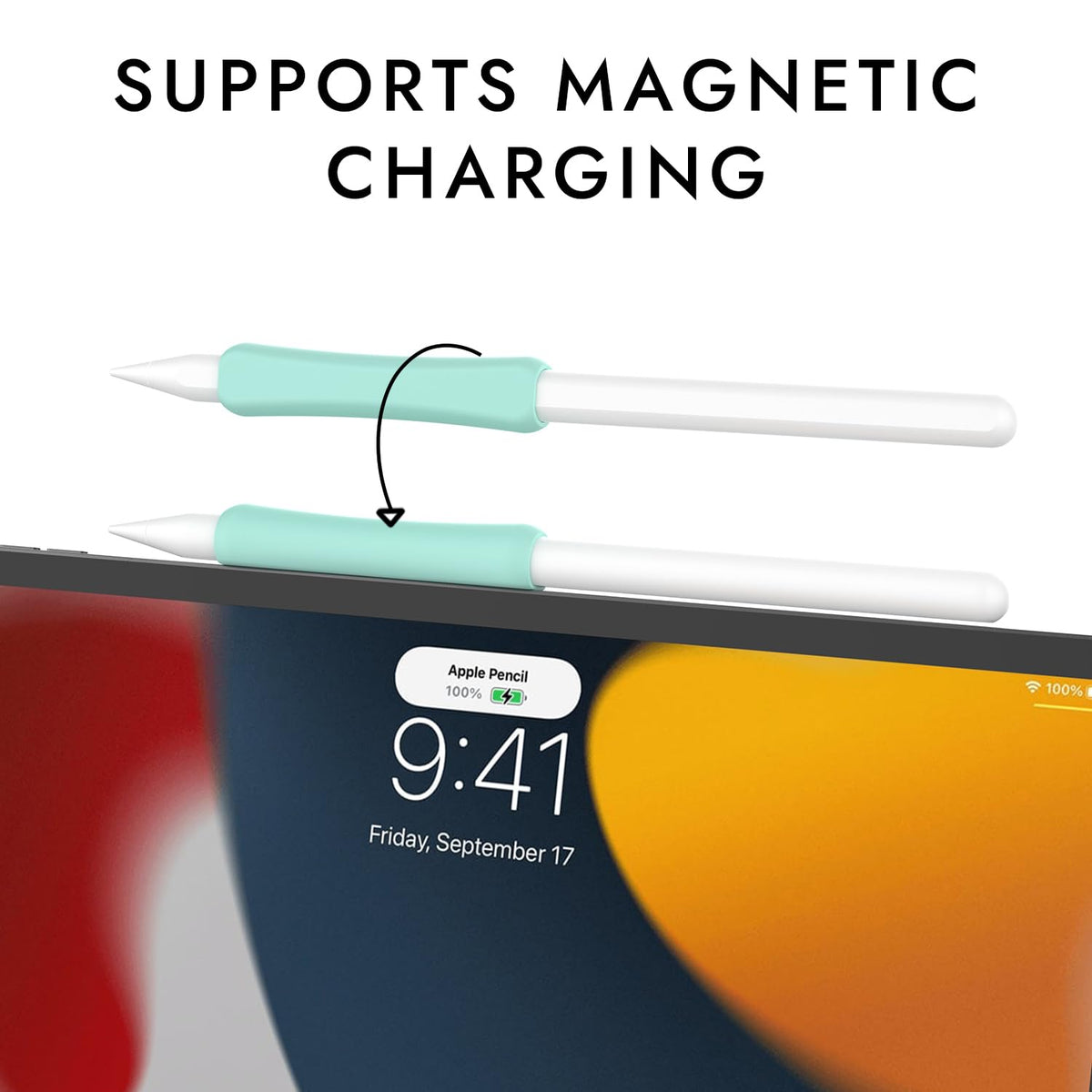 Silicone Grip Compatible with Apple Pencil 2nd Generation, USB-C & Pro (Purple/Pink/Yellow/Green) D498