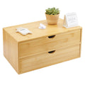 Bamboo Desk Organizer with Drawers I46097