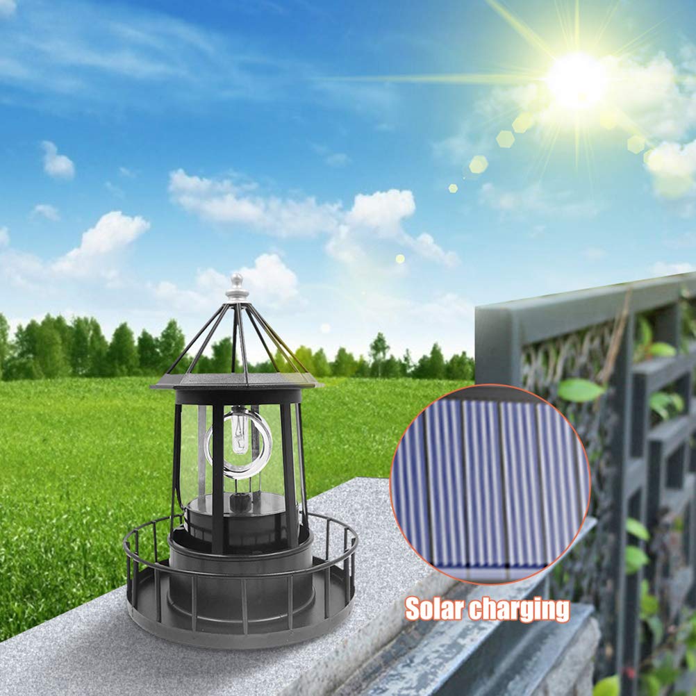 Black Wrought Iron Solar Lighthouse Y717