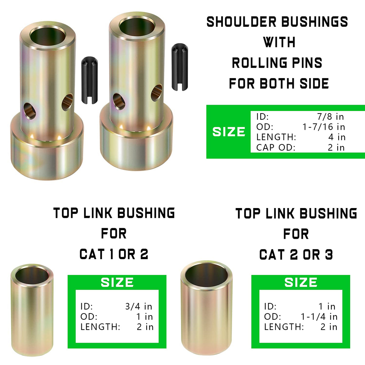 Quick Hitch Bushing Kit with Top Link Pin V6507