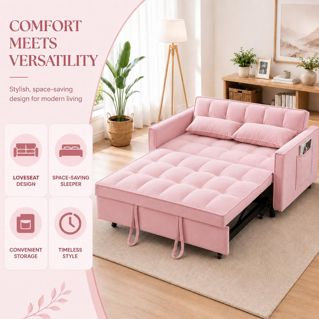 Velvet Convertible Sofa Bed U960