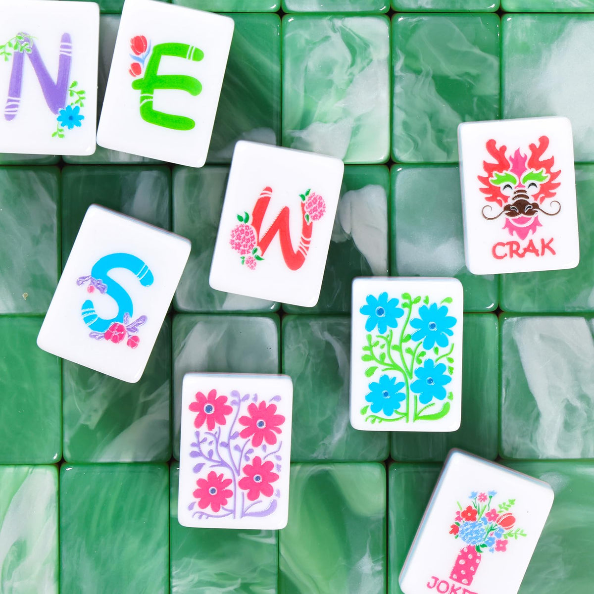 160 Acrylic Engraved Mahjong Tile Set N23810