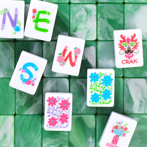 160 Acrylic Engraved Mahjong Tile Set N23810